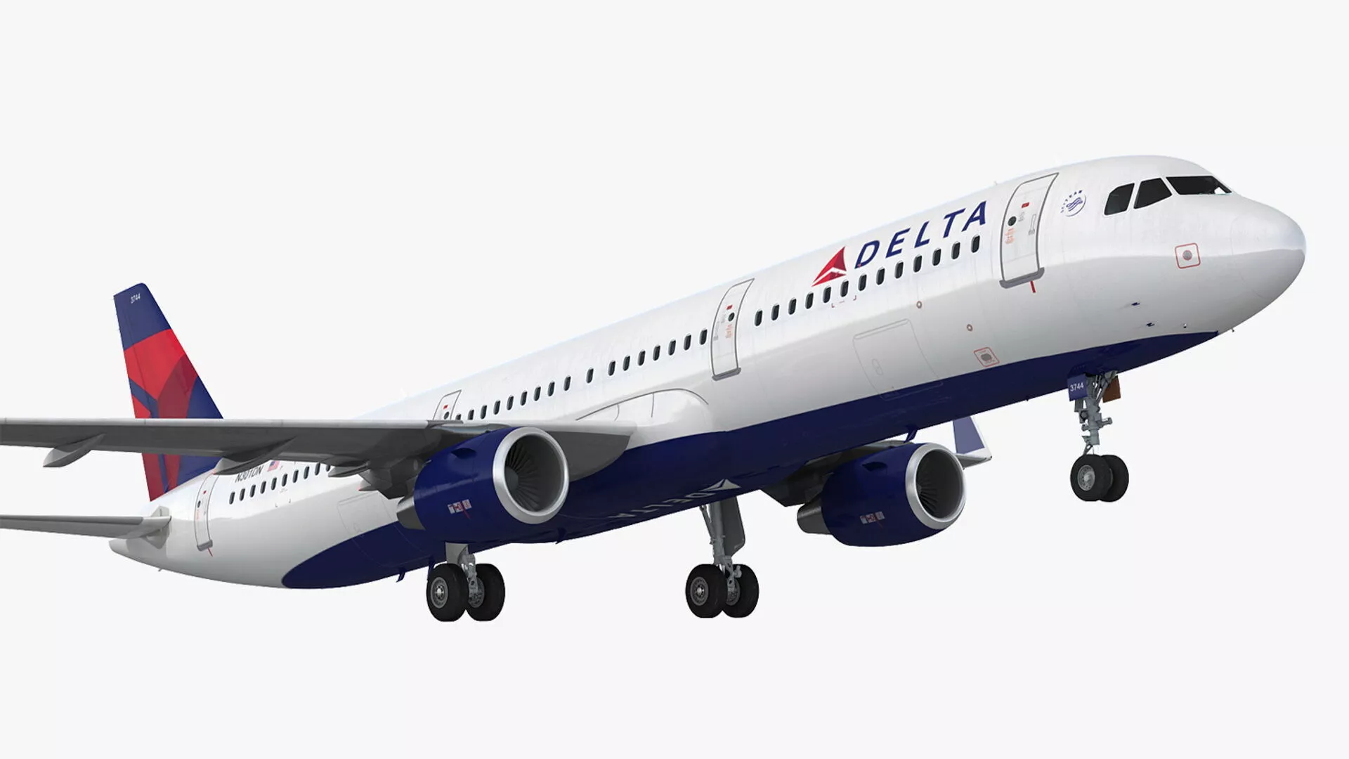 Delta Airlines Airbus A321 with Interior Rigged Cinema 4D 3D model