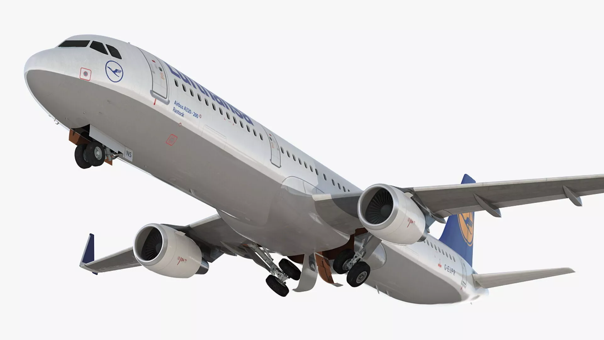 Lufthansa Airbus A321 with Interior Rigged for Cinema 4D 3D model