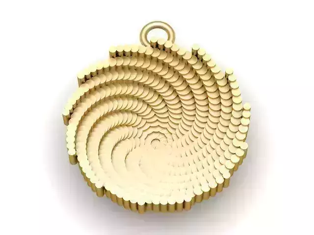 Pendant gold plated spiral medallion