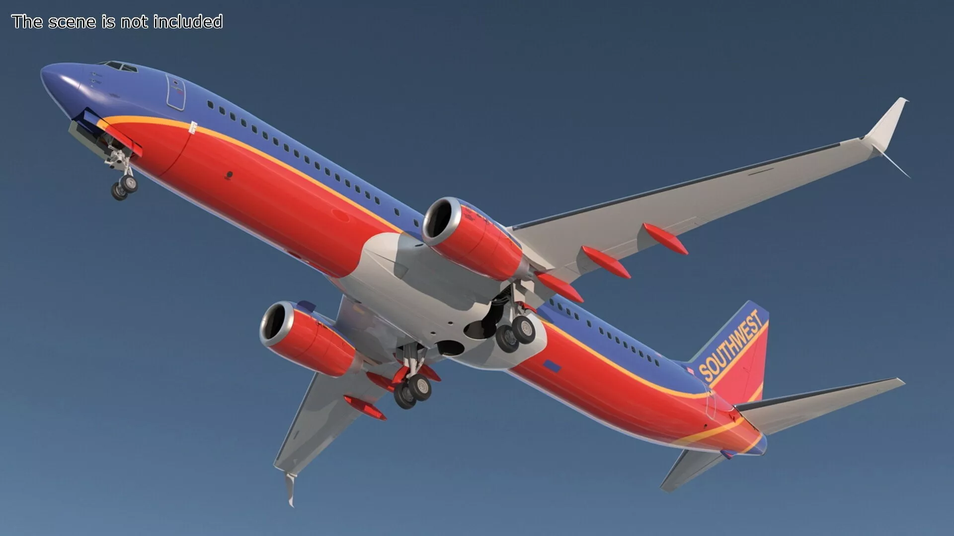Southwest Airlines Boeing 737-900 with Cabin Rigged Cinema 4D 3D model