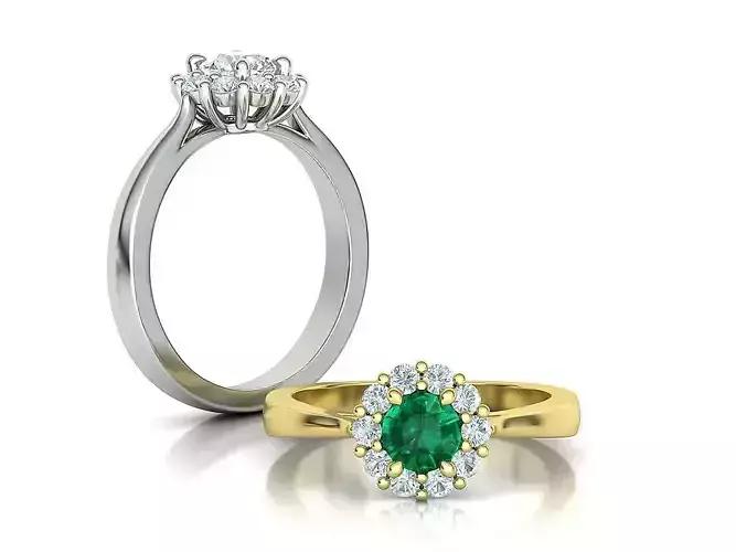 Classic Engagement ring 5mm Stone Halo Ring 3D print model
