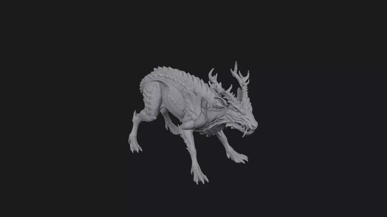 Muntvaroth the Fanged Deer 3D print model
