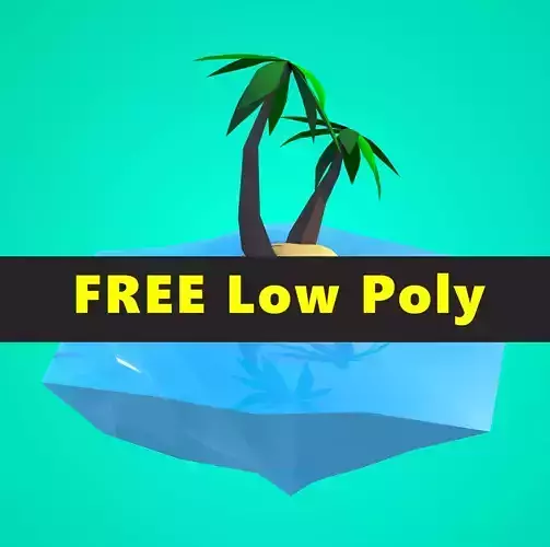 Coconut tree Island Low Poly