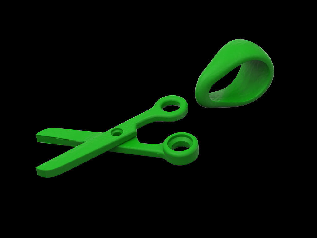 Pendant Scissors 3D print model_5