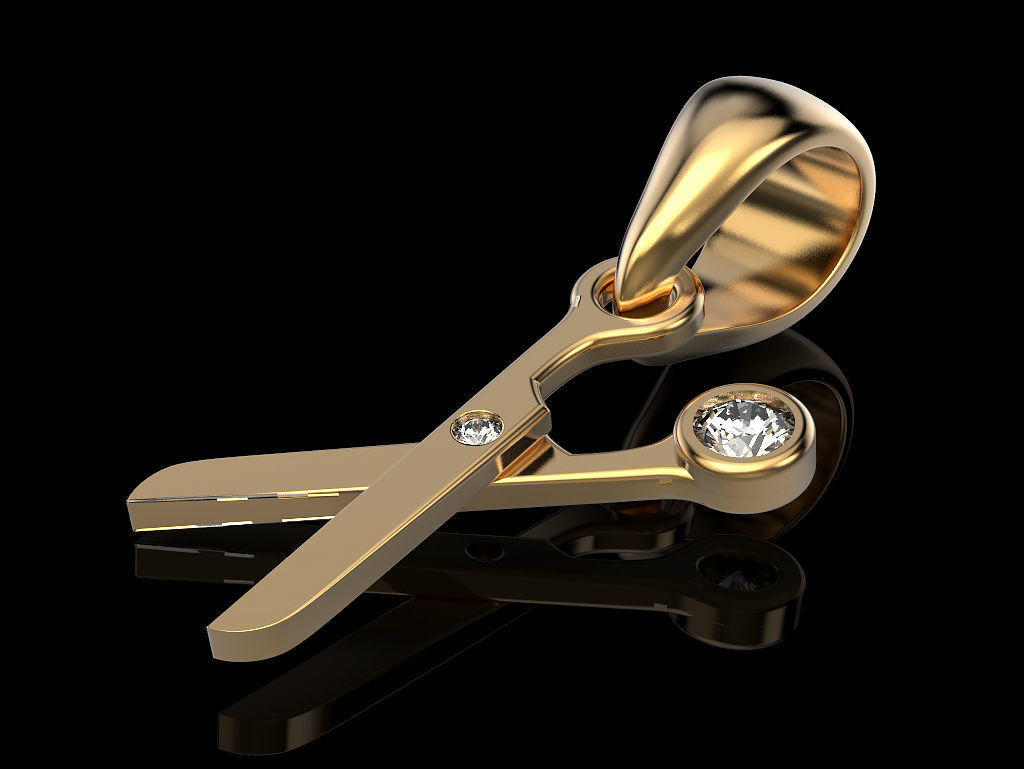 Pendant Scissors 3D print model_2