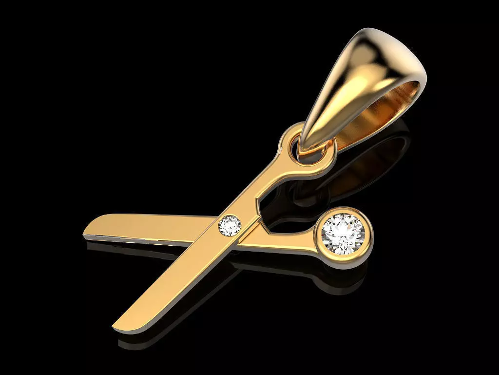 Pendant Scissors 3D print model_0