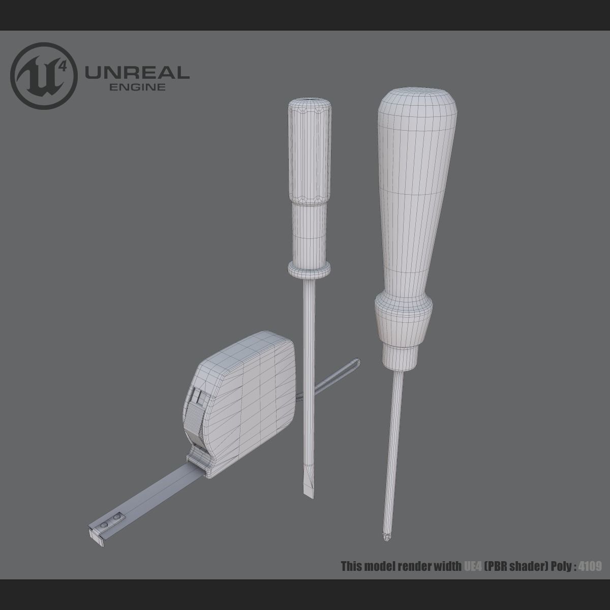 Construction tools Low-poly 3D model_6