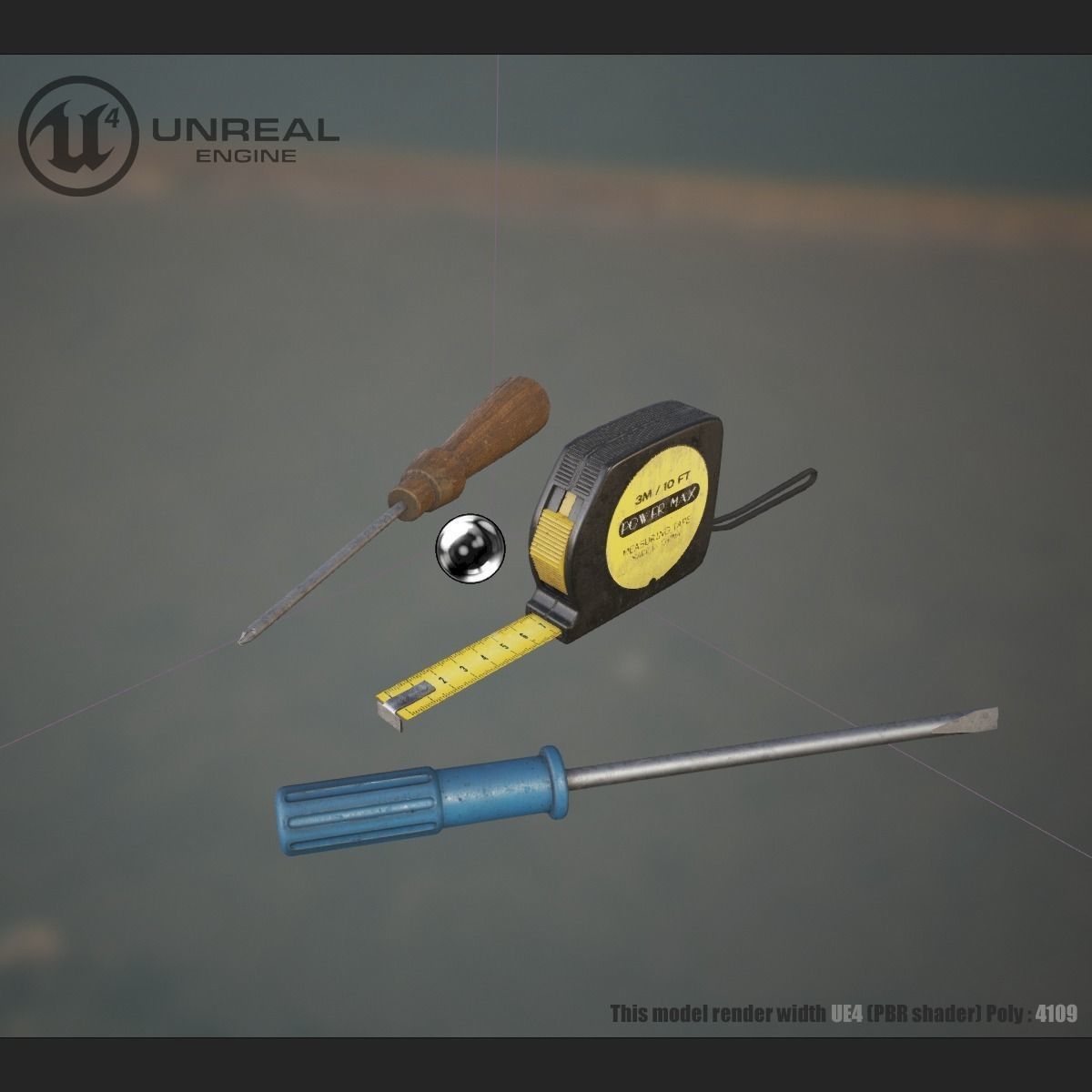 Construction tools Low-poly 3D model_8
