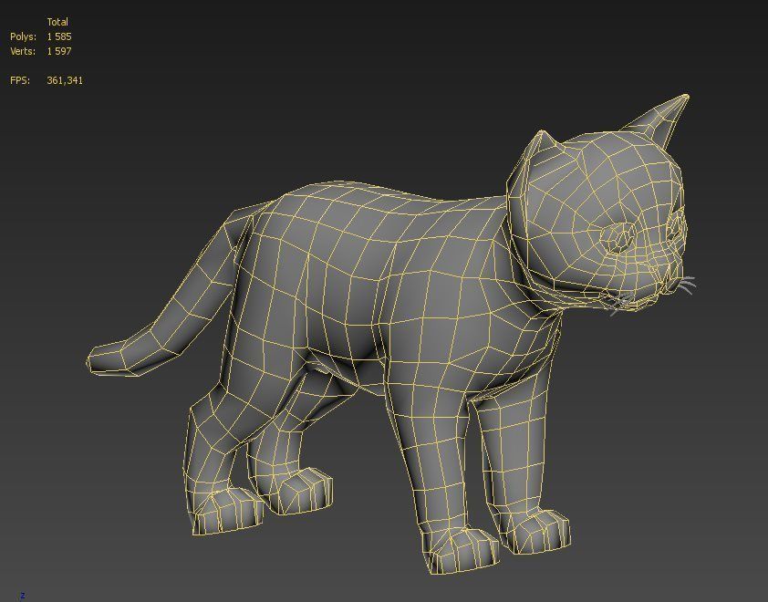 Cat Tigre Low-poly 3D model_14
