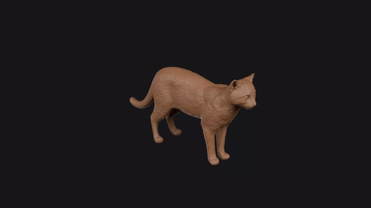 rusty-spotted cat 3D print model