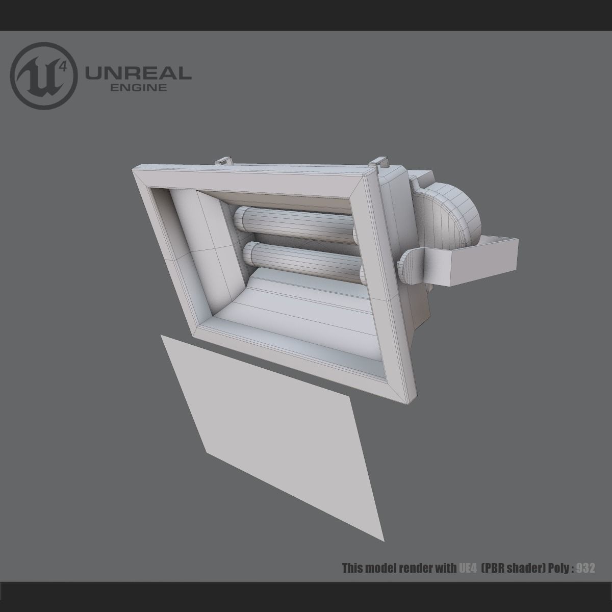 Flood light  Low-poly 3D model_5