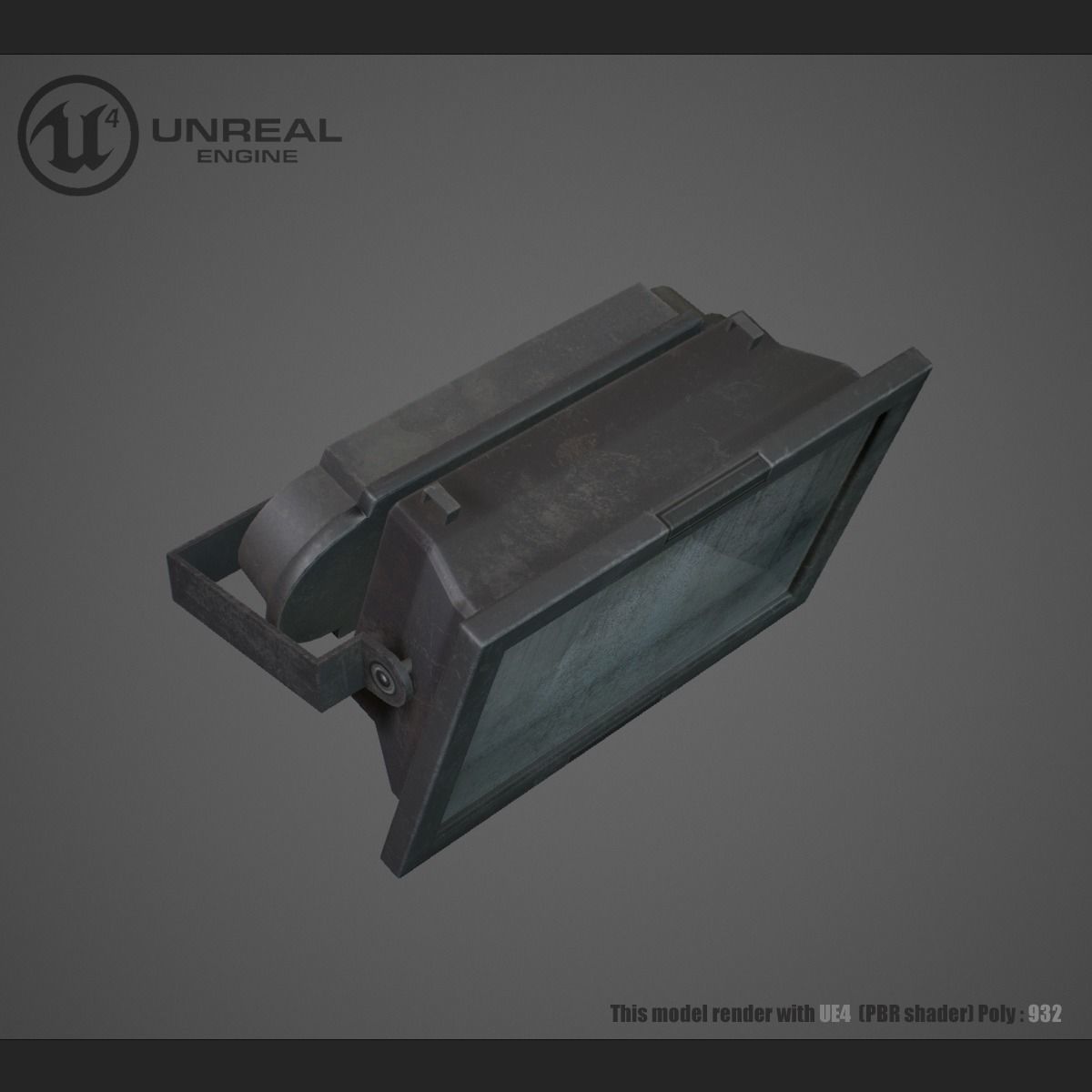 Flood light  Low-poly 3D model_3