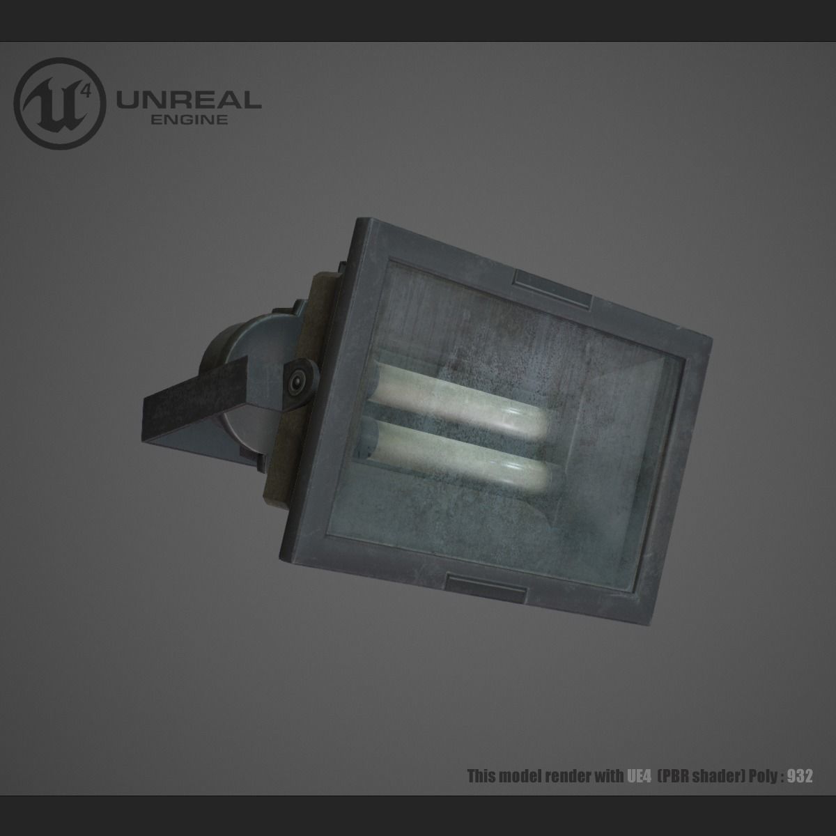 Flood light  Low-poly 3D model_2