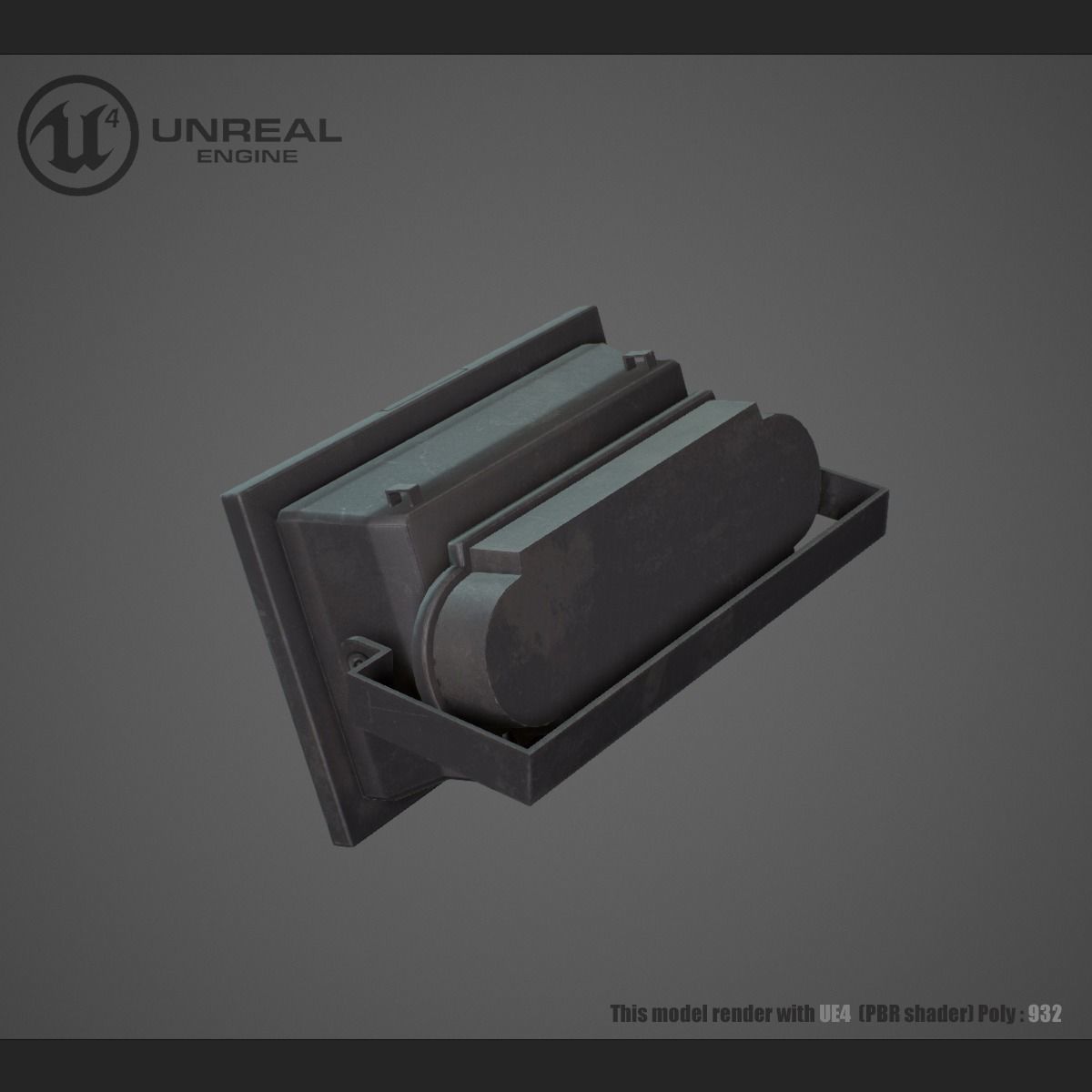 Flood light  Low-poly 3D model_1