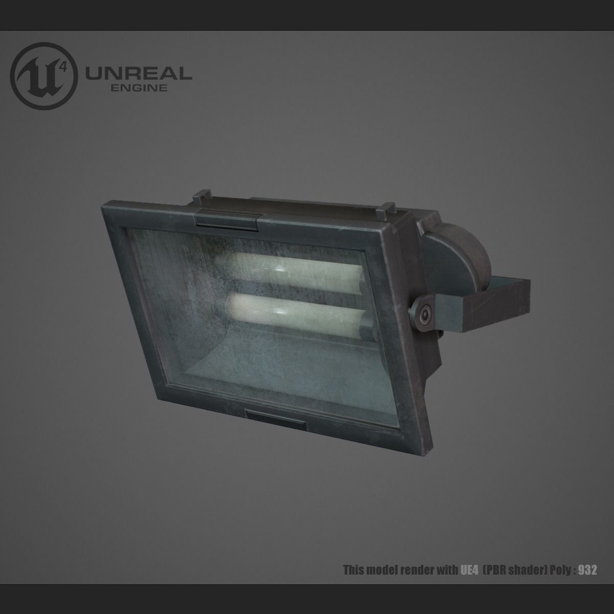 Flood light  Low-poly 3D model_0