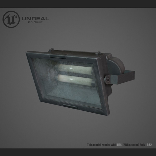 Flood light  Low-poly 3D model