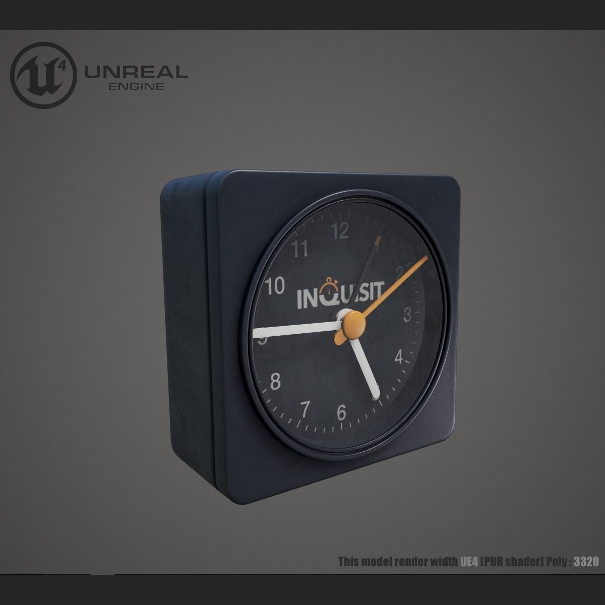 Clock unreal alarm Low-poly 3D model_1