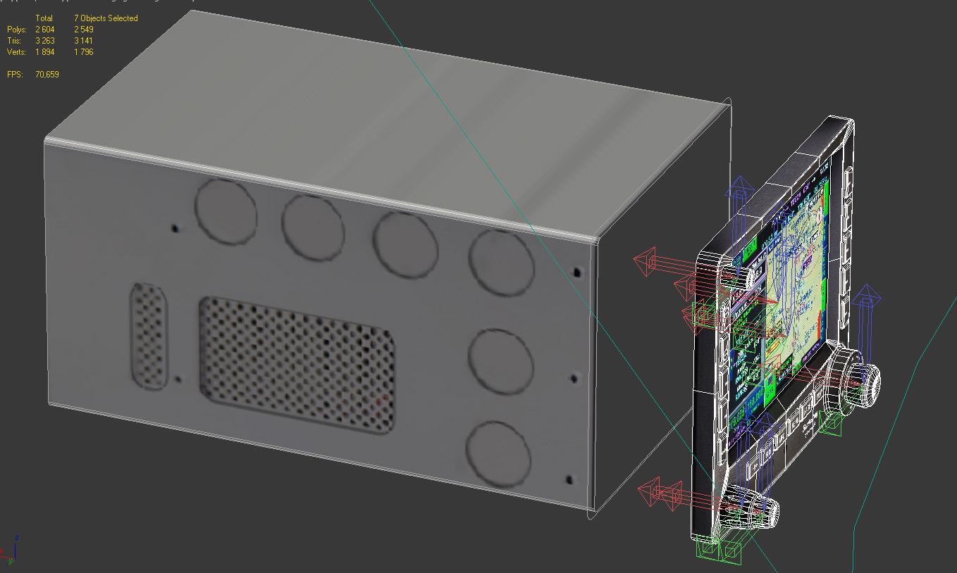 Bendix King KSN-770 multifunction Integrated Navigator Low-poly 3D model_6