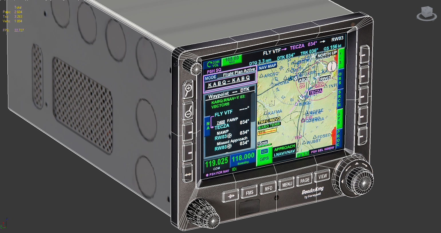 Bendix King KSN-770 multifunction Integrated Navigator Low-poly 3D model_9