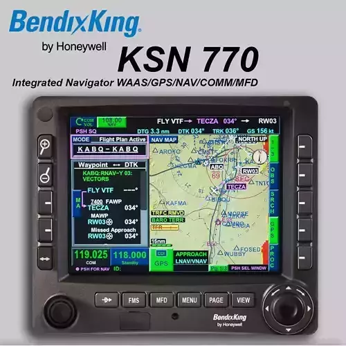 Bendix King KSN-770 multifunction Integrated Navigator Low-poly 3D model