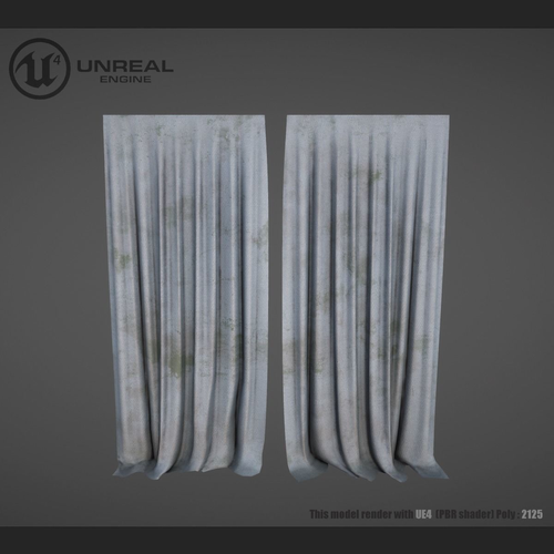 Curtain dirty  Low-poly 3D model