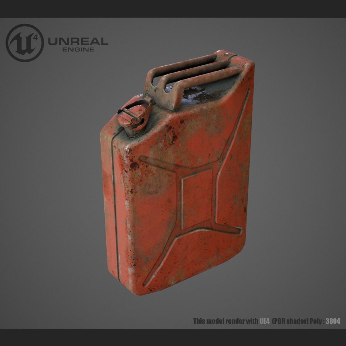 Jerrycan gas can Low-poly 3D model_2