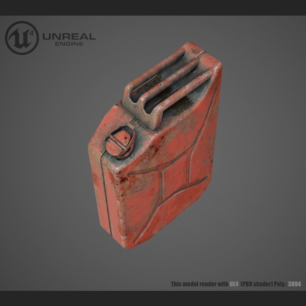 Jerrycan gas can Low-poly 3D model_1