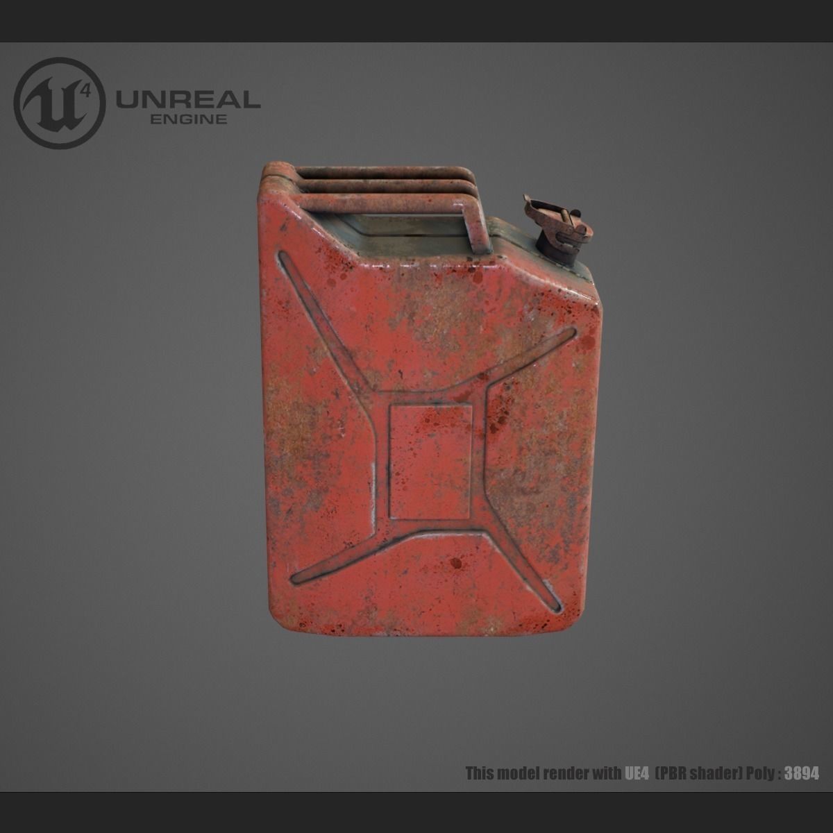 Jerrycan gas can Low-poly 3D model_3