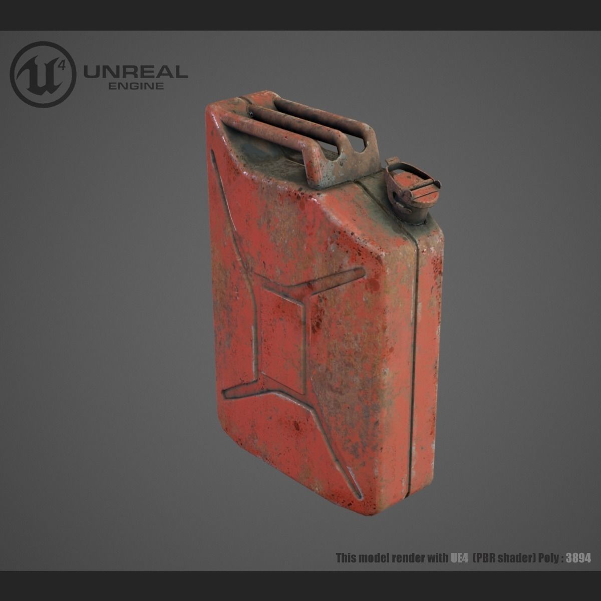 Jerrycan gas can Low-poly 3D model_0