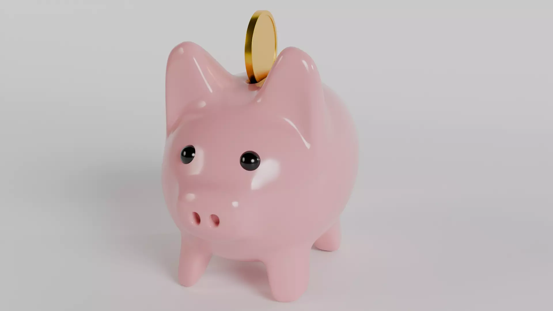 Cute Piggy Bank with Removable Coin - 3D Model 3D model