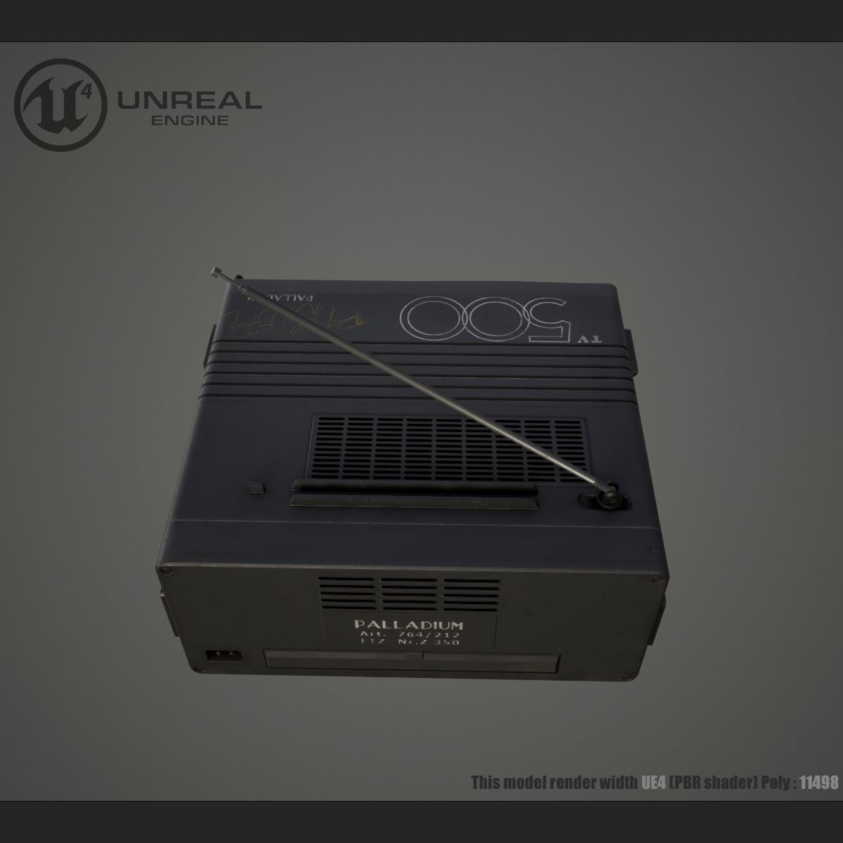 Old TV Low-poly 3D model_5