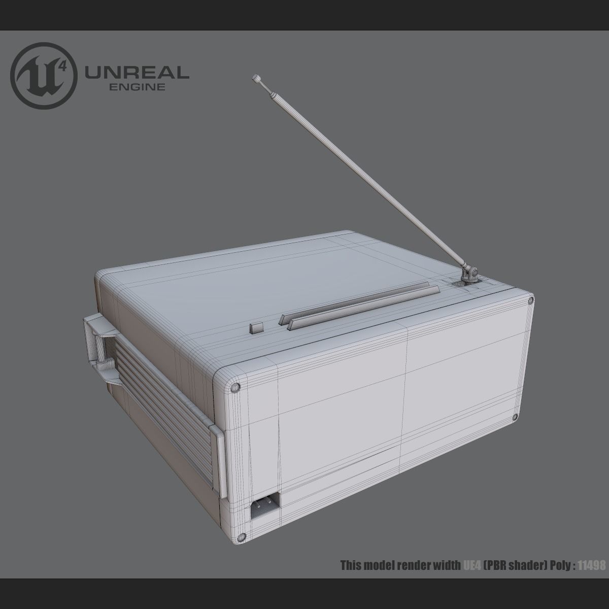 Old TV Low-poly 3D model_6