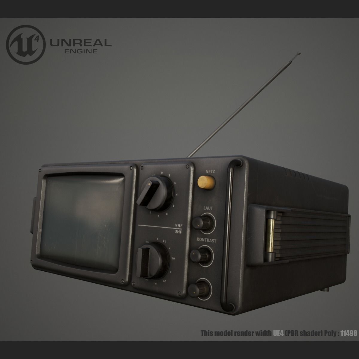 Old TV Low-poly 3D model_2