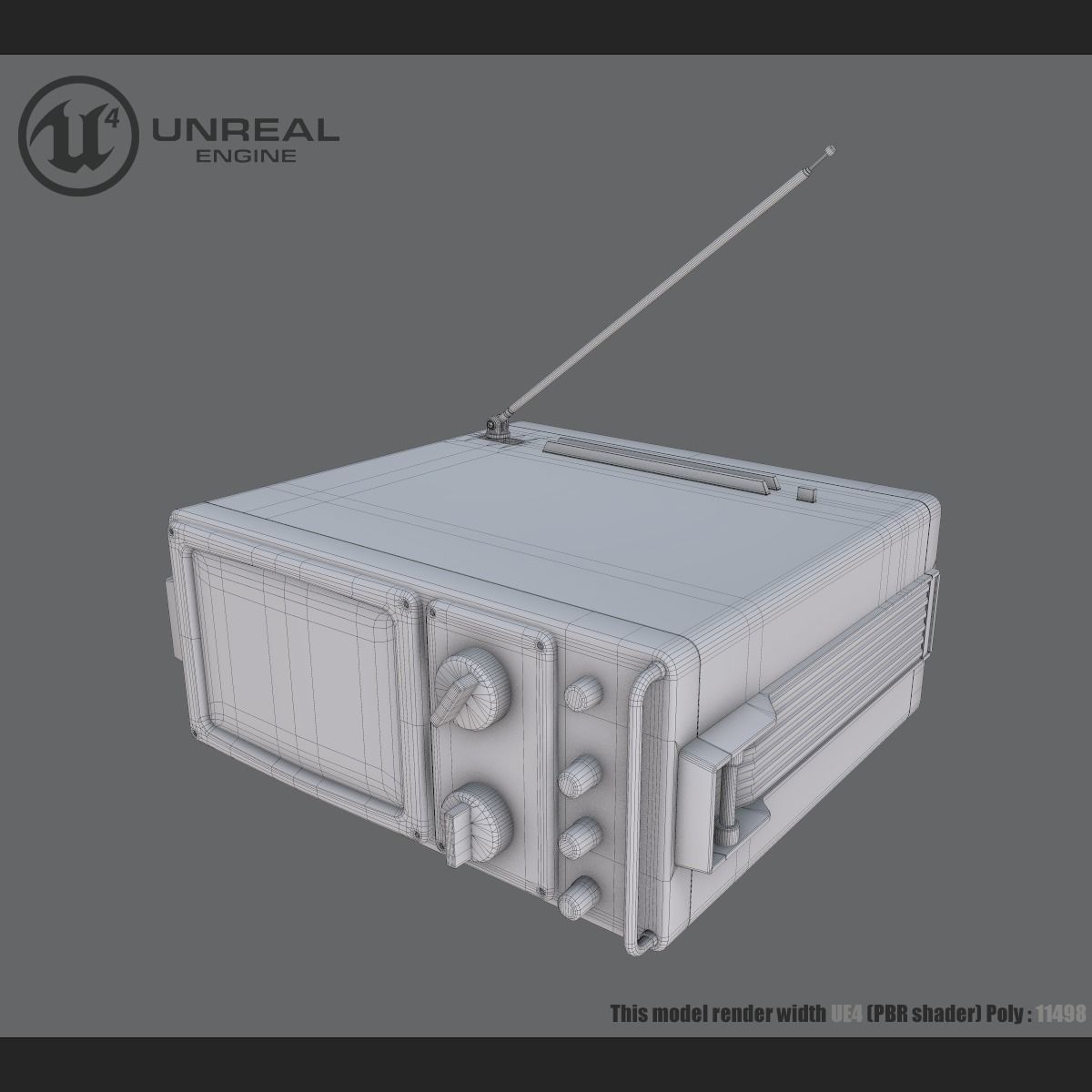 Old TV Low-poly 3D model_7