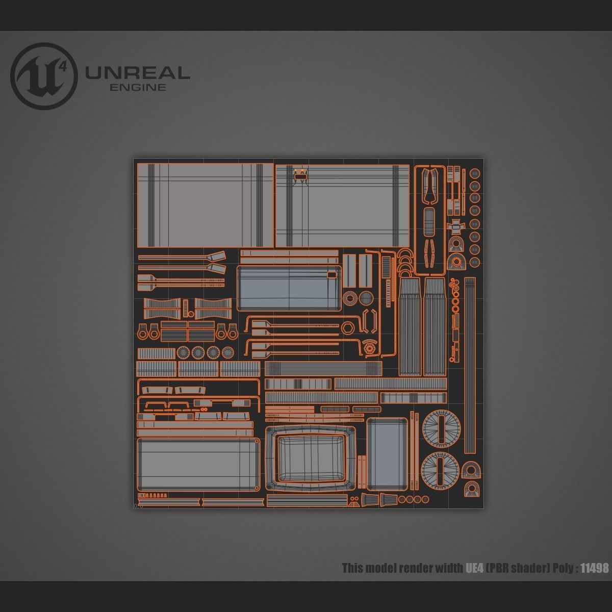 Old TV Low-poly 3D model_8