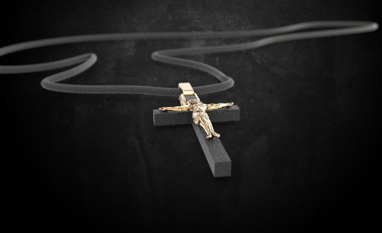 Cross with a tree  64  3D print model_8