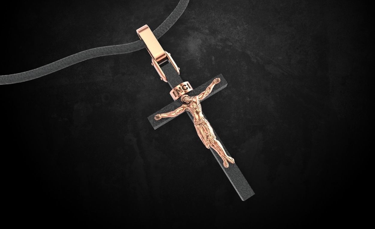 Cross with a tree  64  3D print model_3