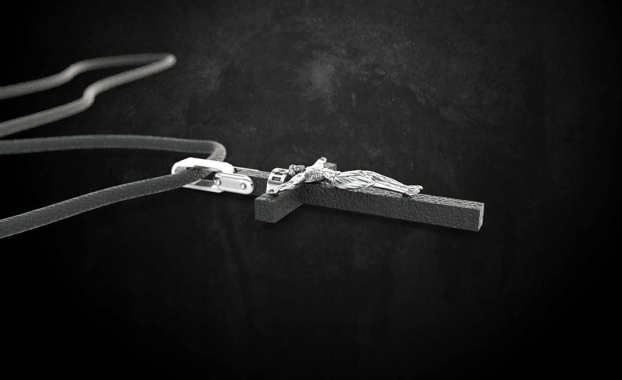 Cross with a tree  64  3D print model_7