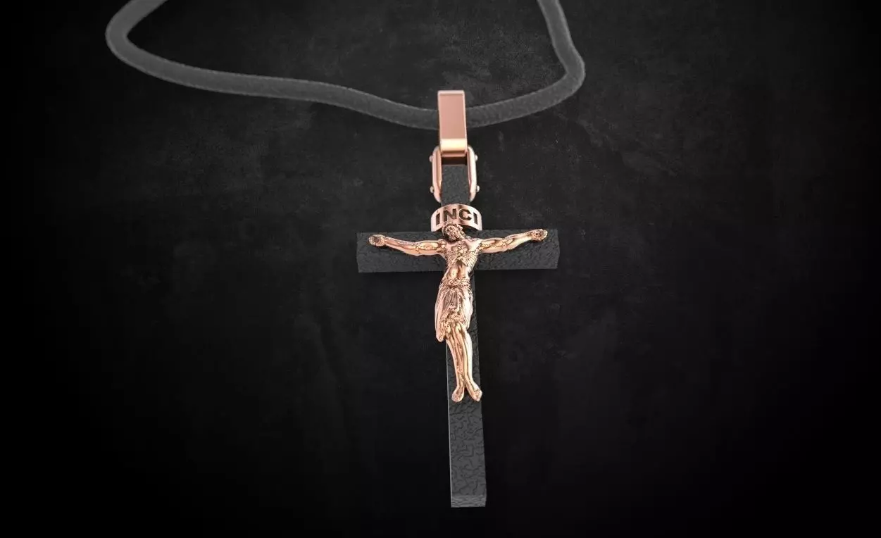 Cross with a tree  64  3D print model_0