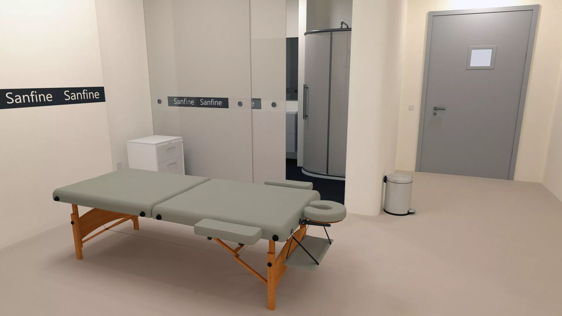 Massage Room Interior Beige 3D model