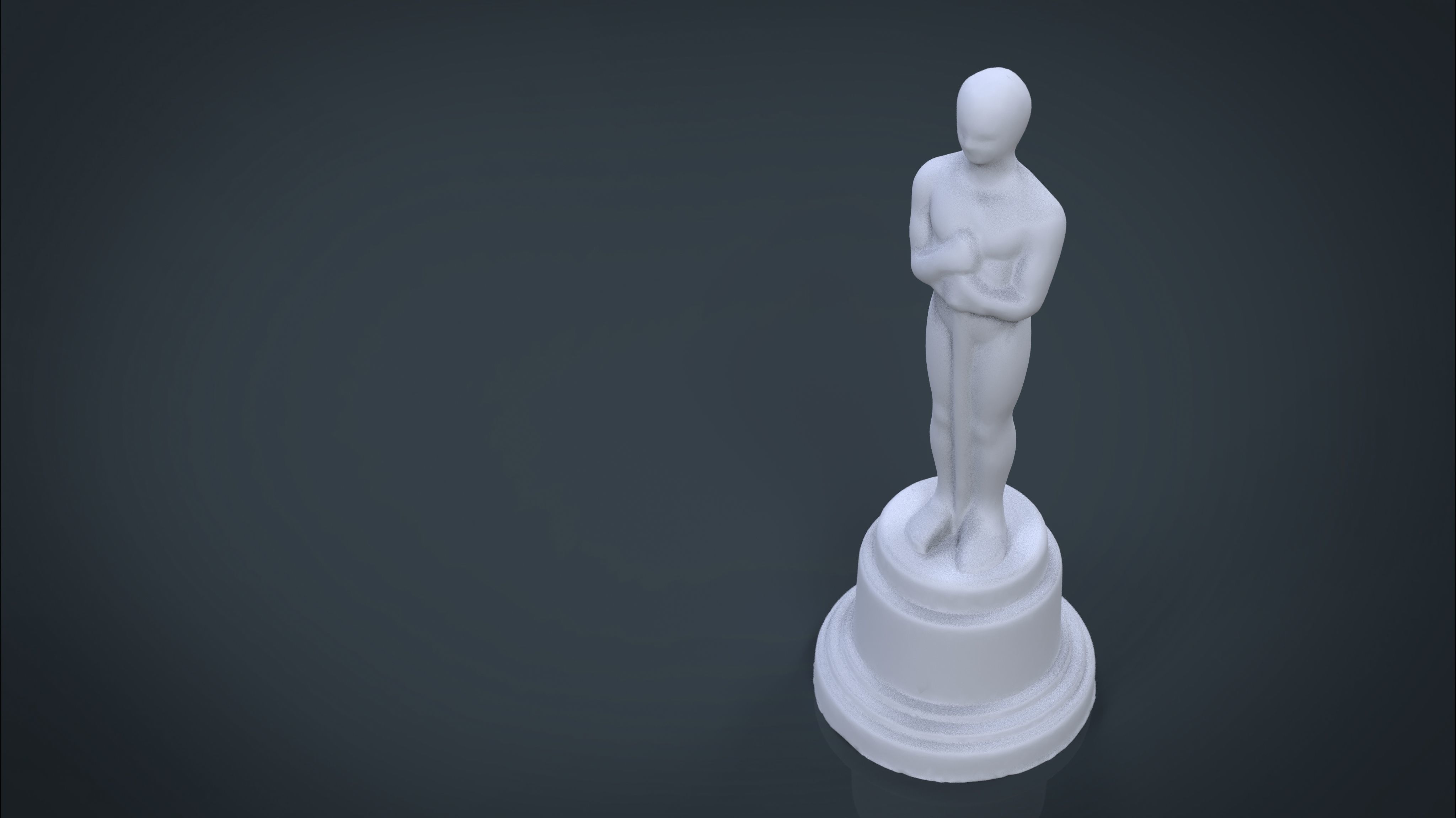 Gold Hollywood Award Statue Low-poly 3D model_15