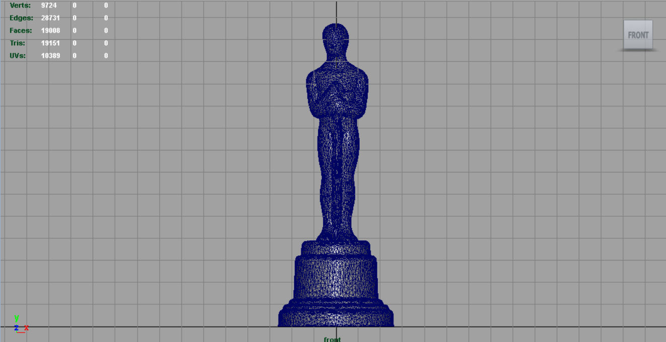 Gold Hollywood Award Statue Low-poly 3D model_11