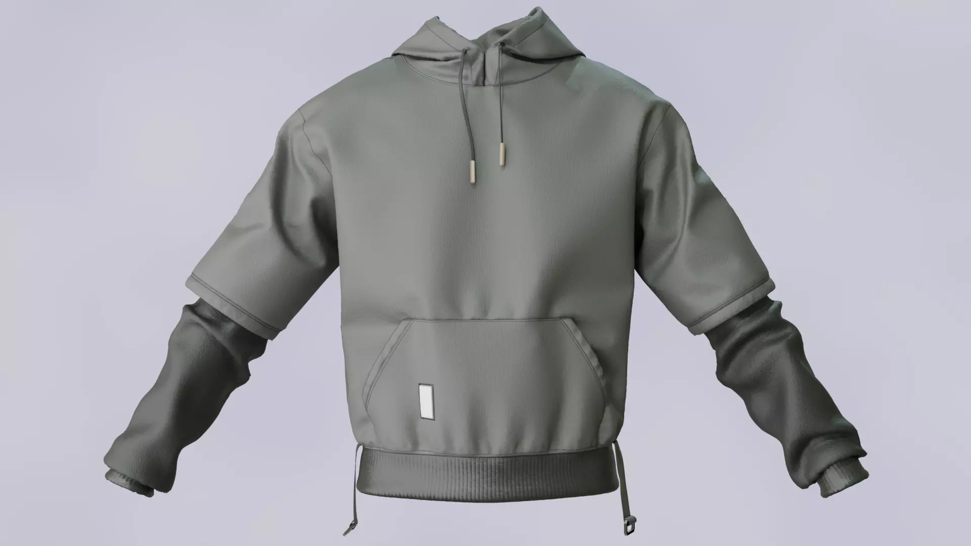 Oversized Layered Hoodie Sweatshirt 3D model