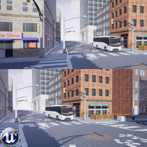 Urban Building and Road Pack 3D model