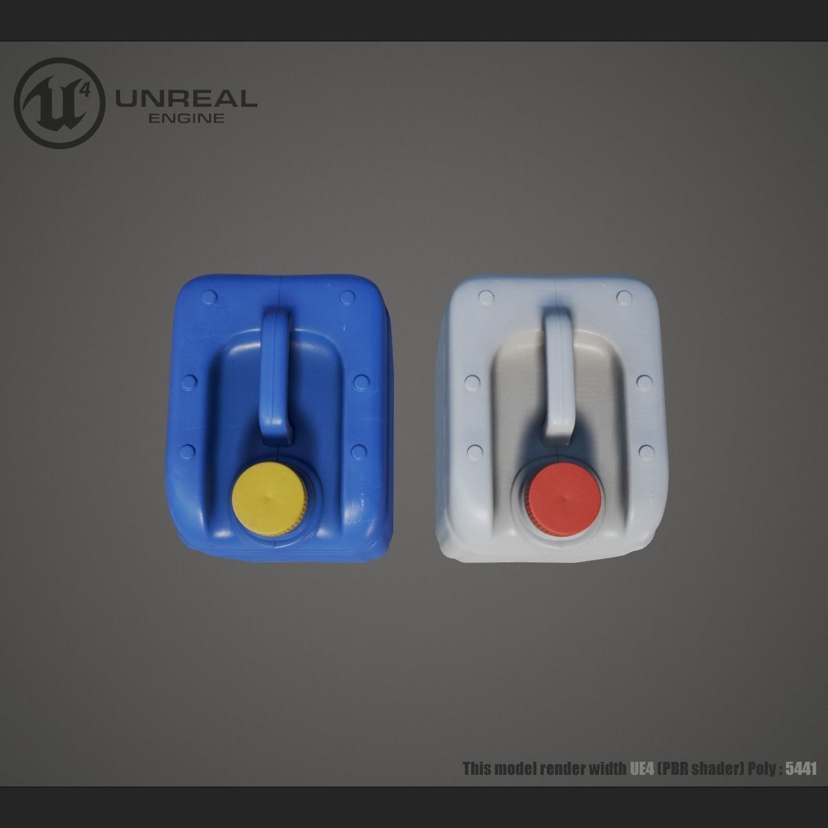 Plastic jerrycan Low-poly 3D model_3