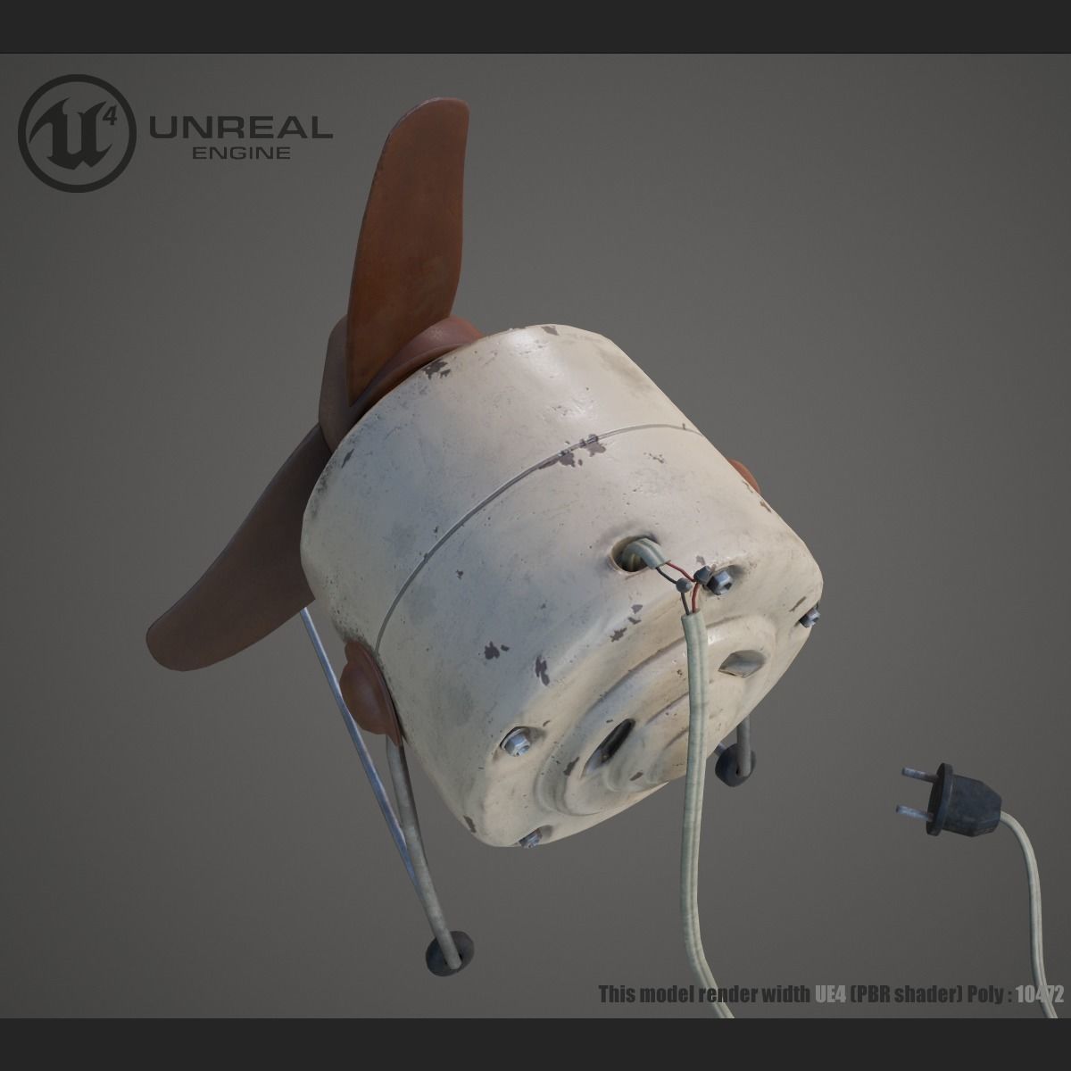 Old fan Low-poly 3D model_4