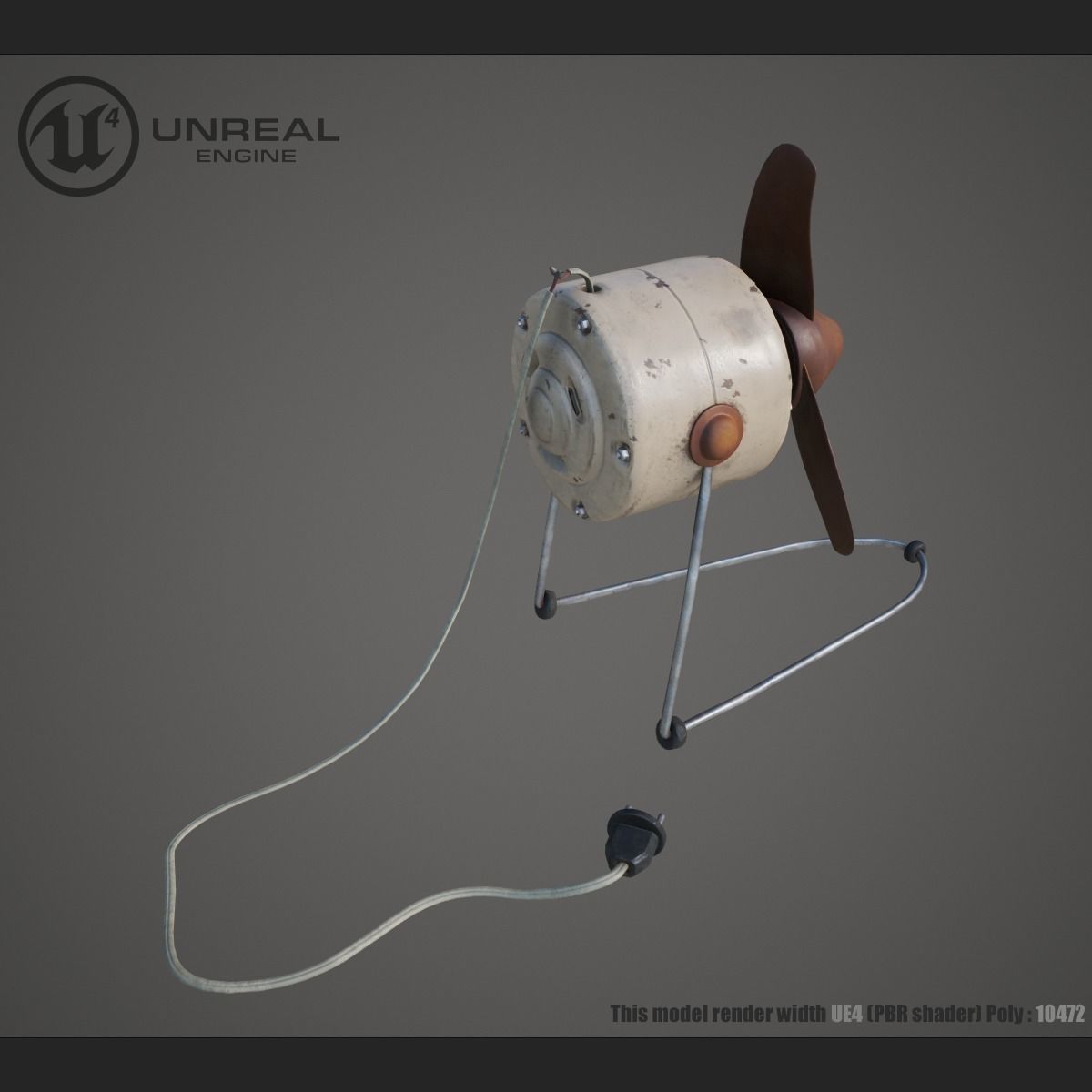 Old fan Low-poly 3D model_2