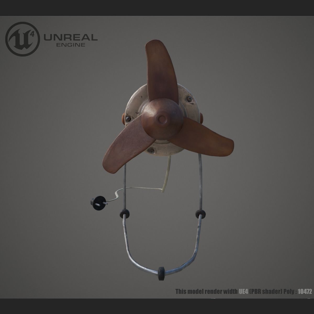 Old fan Low-poly 3D model_5