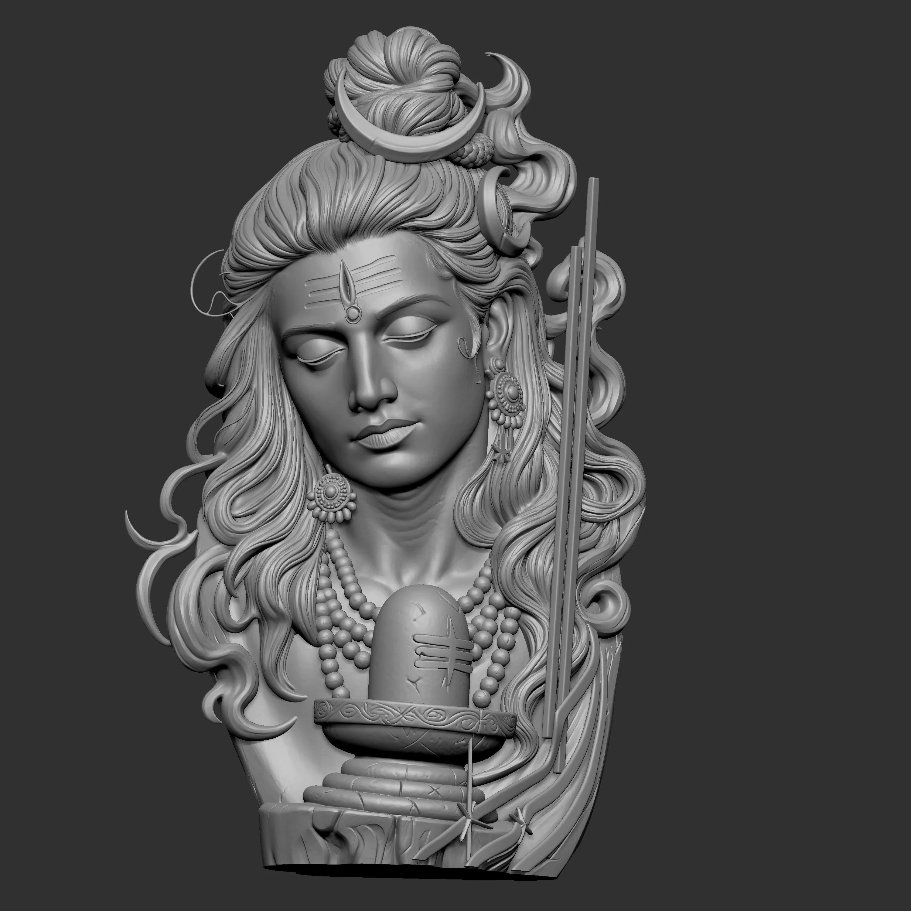 3D digital sculpture of Lord Shiva 3D print model