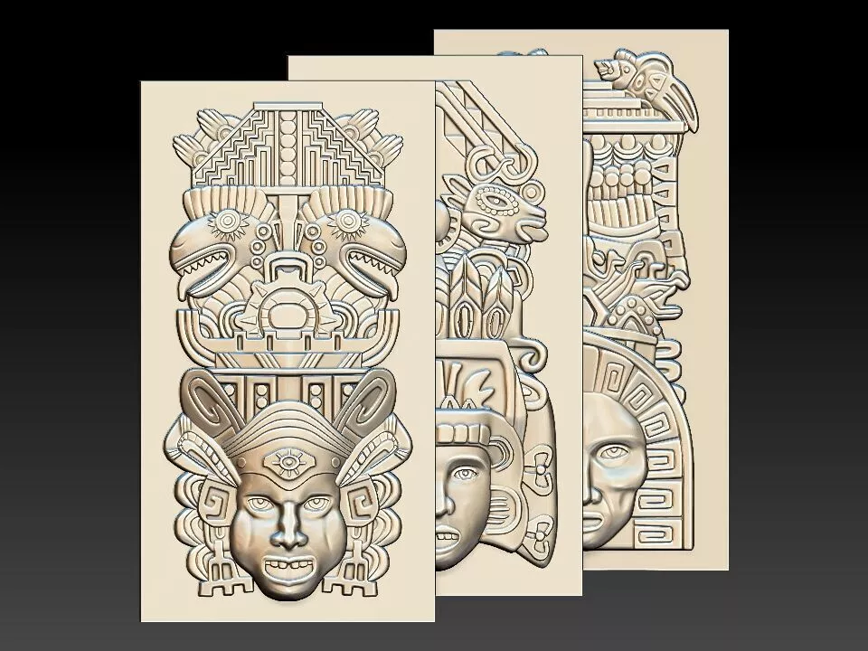 Maya Deity Panels Collection 3D print model 3D print model